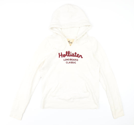 Hollister Womens Ivory Cotton Pullover Hoodie Size L Pullover