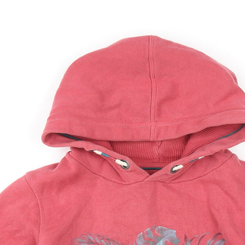 Fat Face Boys Red Cotton Pullover Hoodie Size 9-10 Years Pullover