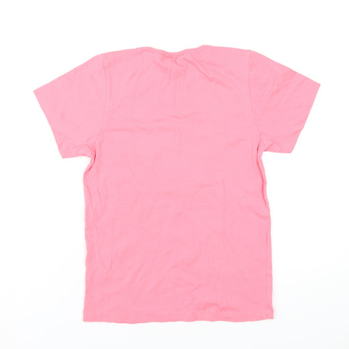 Mini Boden Girls Pink Cotton Basic T-Shirt Size 13-14 Years Round Neck Pullover