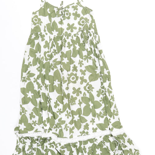 Mini Boden Girls Green Geometric Cotton Maxi Size 11-12 Years Scoop Neck Pullover