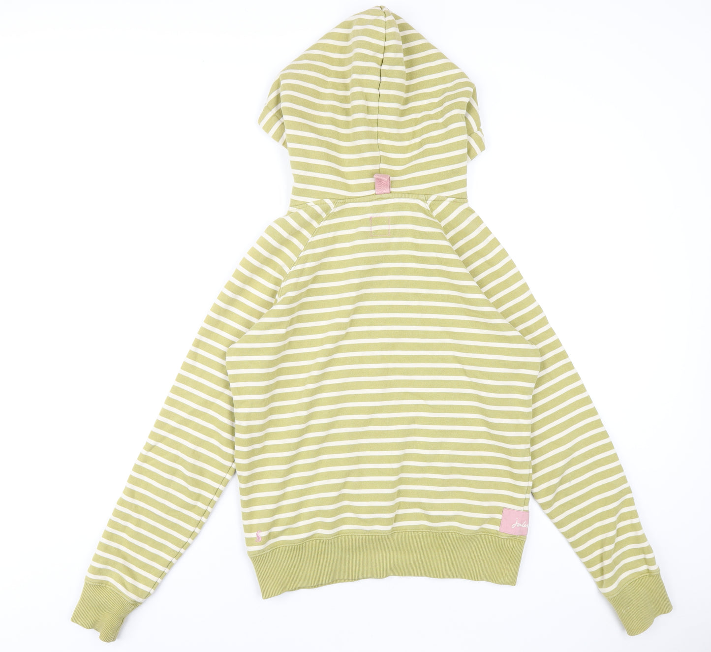 Joules Womens Green Striped Cotton Pullover Hoodie Size 10 Pullover