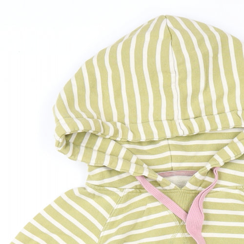 Joules Womens Green Striped Cotton Pullover Hoodie Size 10 Pullover