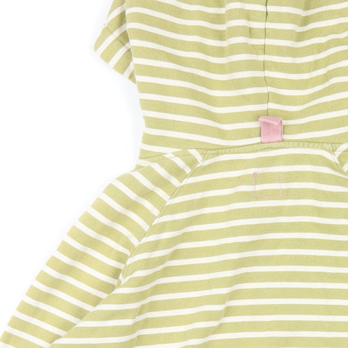 Joules Womens Green Striped Cotton Pullover Hoodie Size 10 Pullover