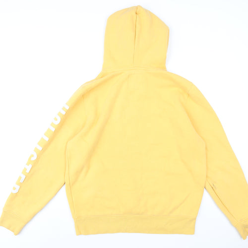 Hollister Mens Yellow Cotton Pullover Hoodie Size L