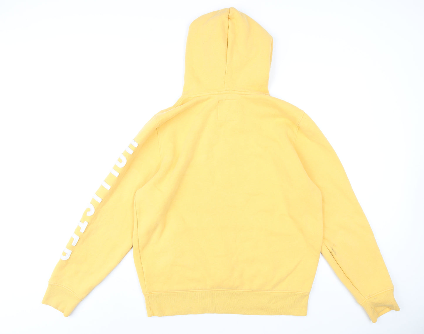 Hollister Mens Yellow Cotton Pullover Hoodie Size L