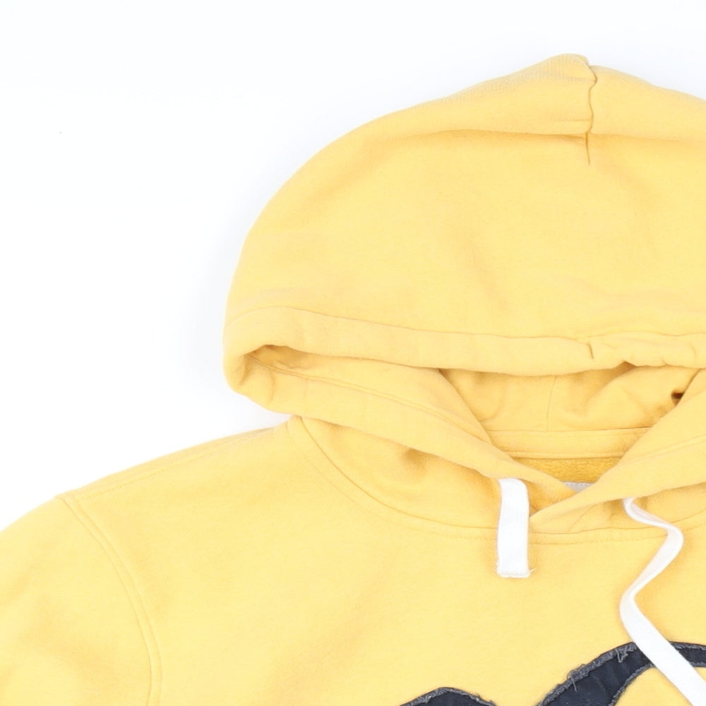 Hollister Mens Yellow Cotton Pullover Hoodie Size L