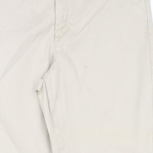 Lee Cooper Mens Beige Cotton Chino Trousers Size 34 in L29 in Regular Zip