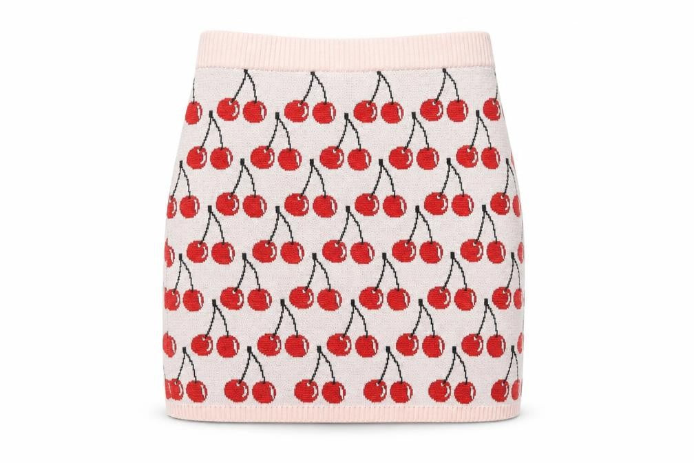 United Colors of Benetton Girls Pink Geometric Cotton Mini Skirt Size 10-11 Years Regular Pull On
