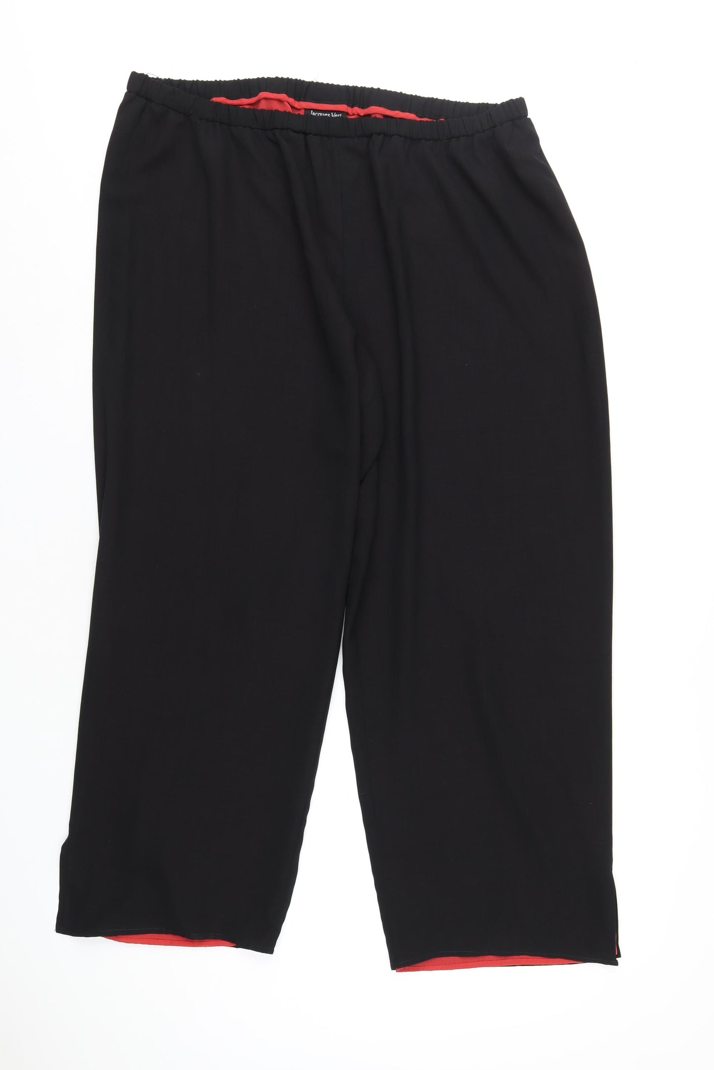 Jacques Vert Womens Black Polyester Trousers Size 22 L30 in Regular