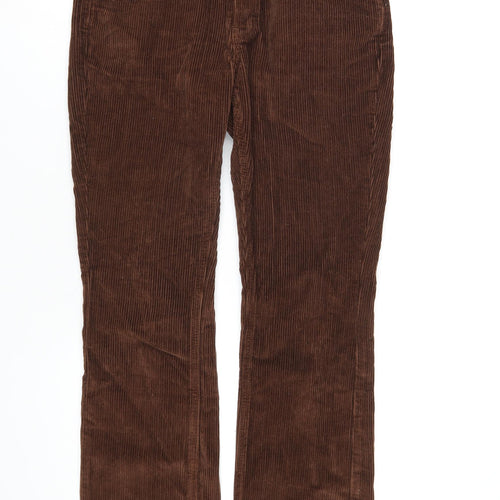 ASOS Womens Brown Cotton Trousers Size 26 in L32 in Regular Button