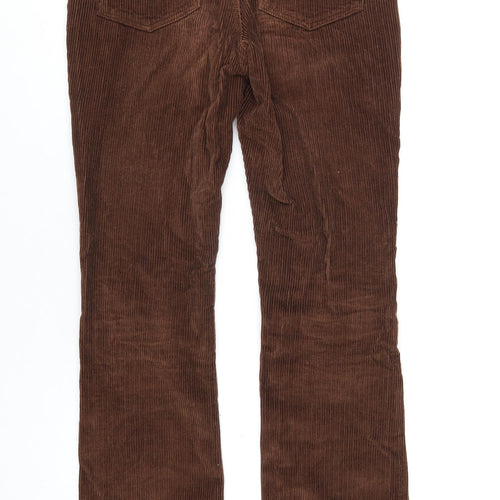 ASOS Womens Brown Cotton Trousers Size 26 in L32 in Regular Button