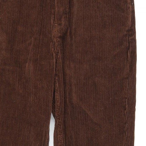 ASOS Womens Brown Cotton Trousers Size 26 in L32 in Regular Button