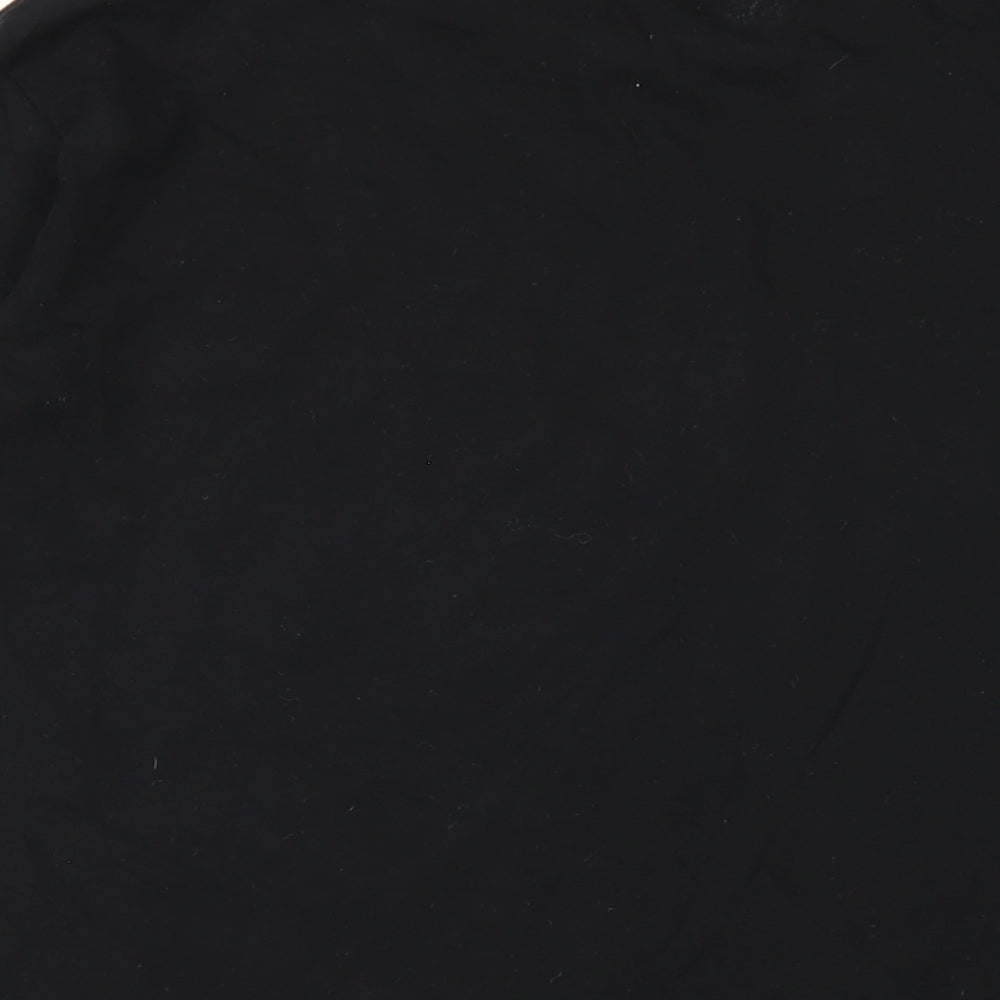 Disney Mens Black Cotton T-Shirt Size L Round Neck