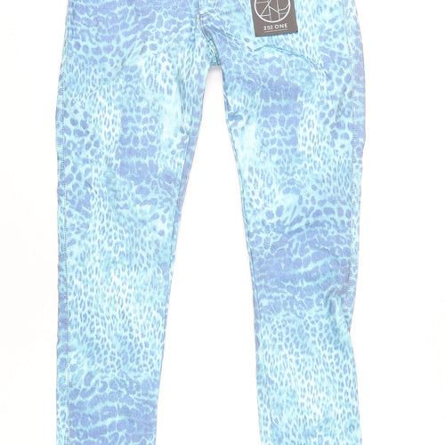 2nd One Womens Blue Animal Print Cotton Skinny Jeans Size 32 in L32 in Regular Zip