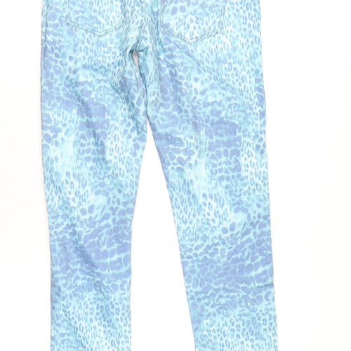 2nd One Womens Blue Animal Print Cotton Skinny Jeans Size 32 in L32 in Regular Zip