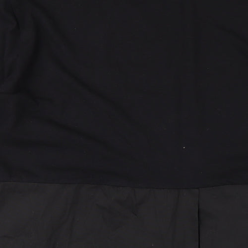 Studio Womens Black Cotton A-Line One Size Round Neck Pullover