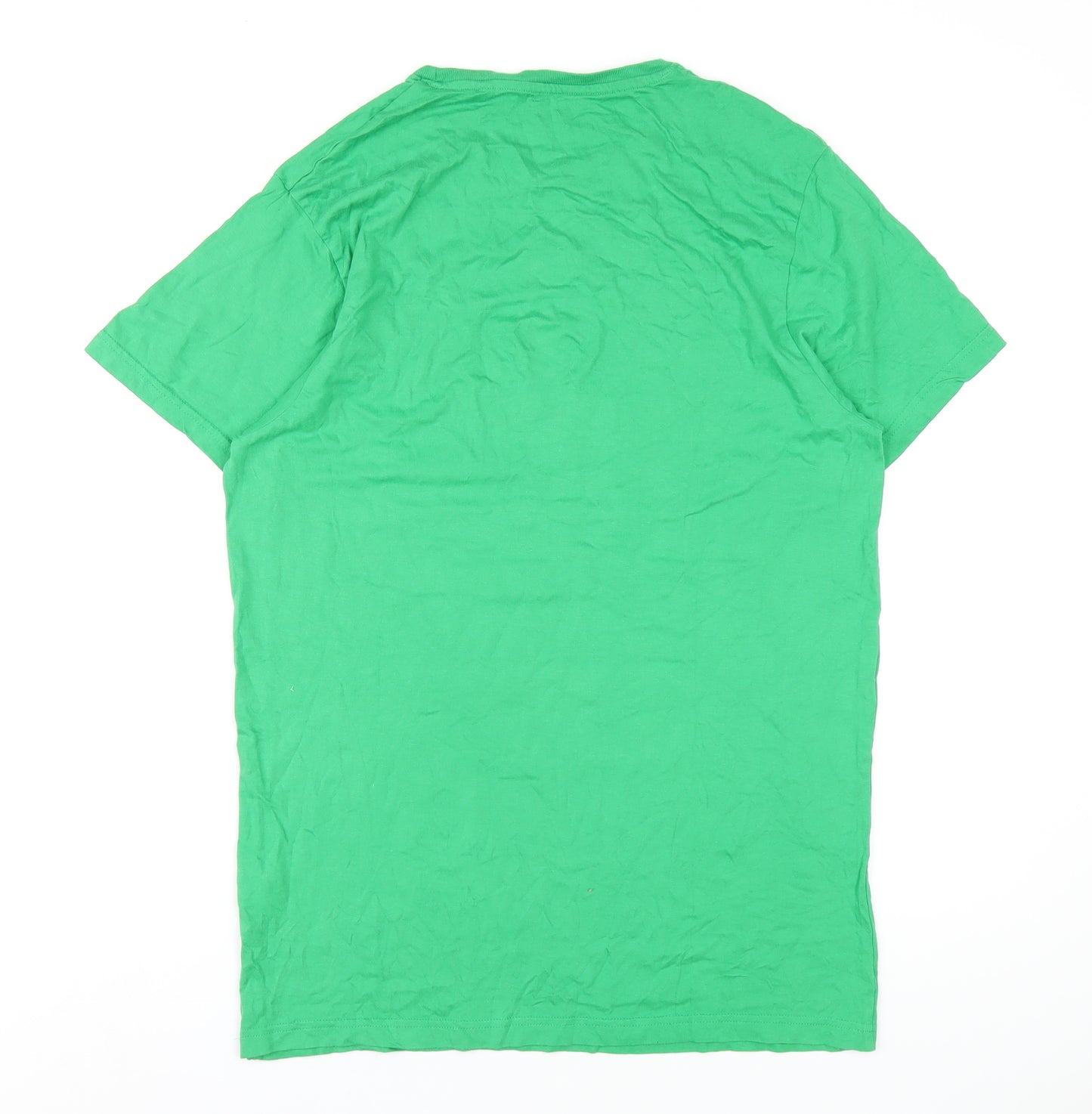 Tokyo Laundry Mens Green Cotton T-Shirt Size L Round Neck