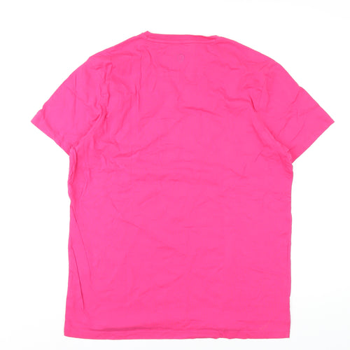 Ben Sherman Mens Pink Cotton T-Shirt Size 2XL Round Neck