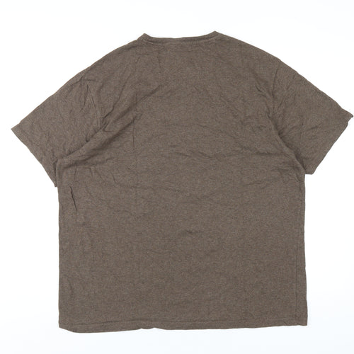 Ben Sherman Mens Brown Cotton T-Shirt Size 2XL Round Neck