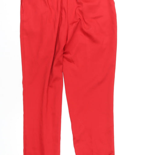 Manila Bonita Womens Red Polyester Dress Pants Trousers Size M L31 in Regular Zip