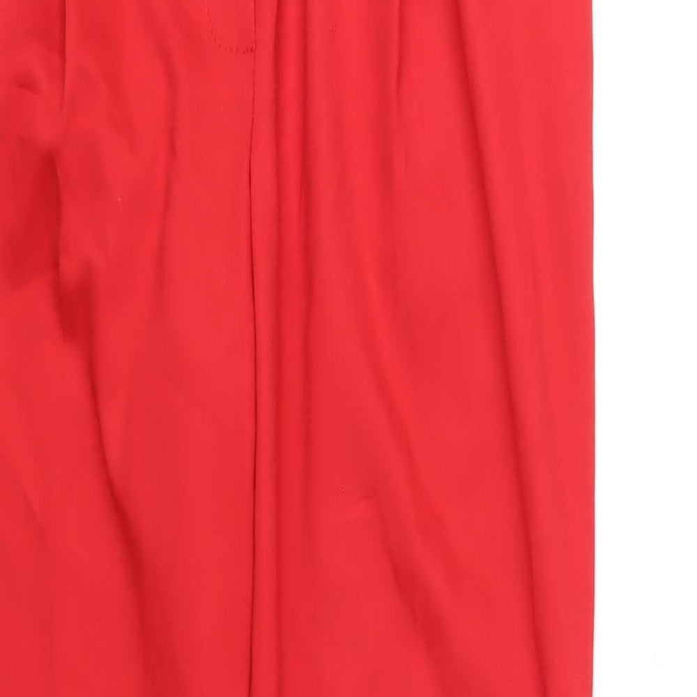 Manila Bonita Womens Red Polyester Dress Pants Trousers Size M L31 in Regular Zip