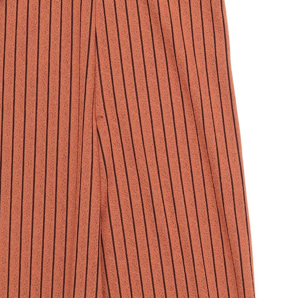 Miss Selfridge Womens Orange Striped Polyester Jumpsuit One-Piece Size 10 L31 in Zip