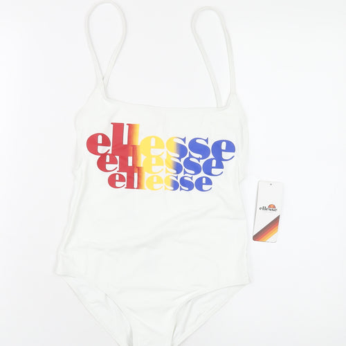 ellesse Womens White Polyester One Piece Size S