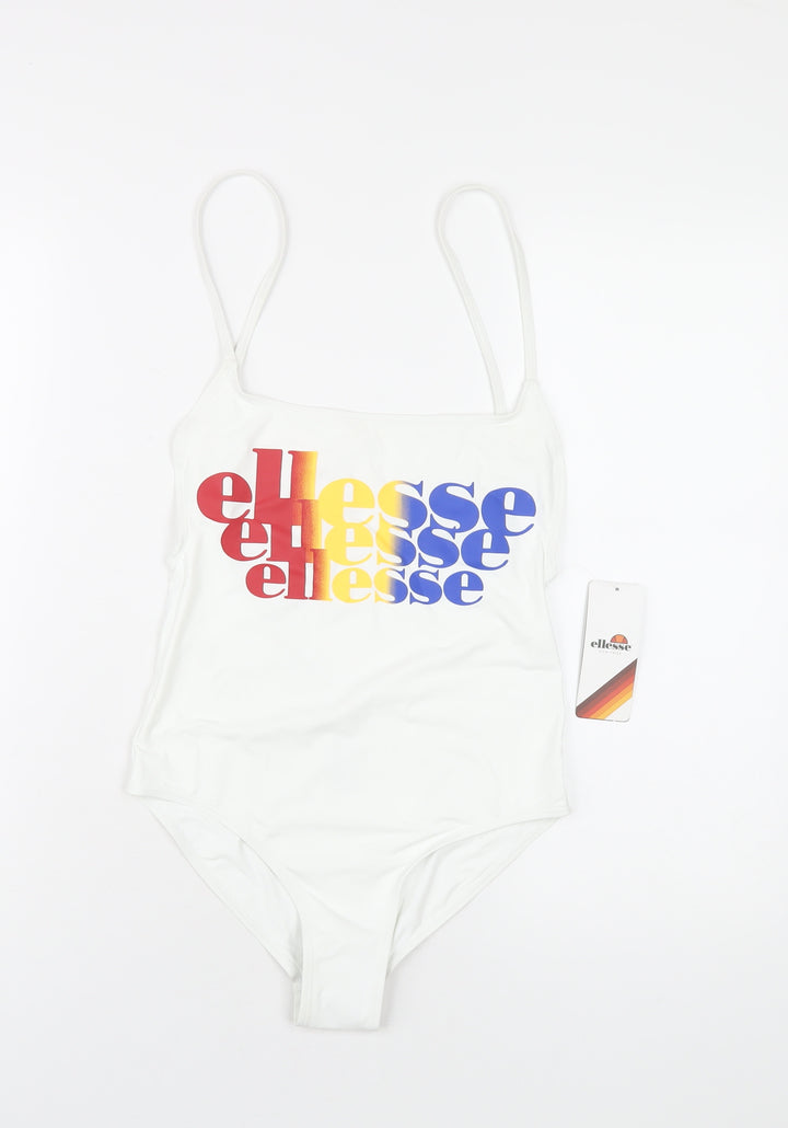 ellesse Womens White Polyester One Piece Size S