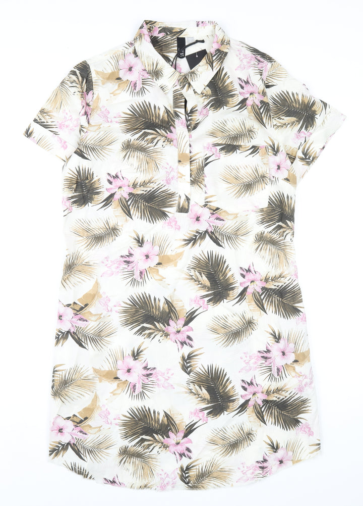 KUT from the Kloth Womens Multicoloured Floral Lyocell Shirt Dress Size M Collared Pullover