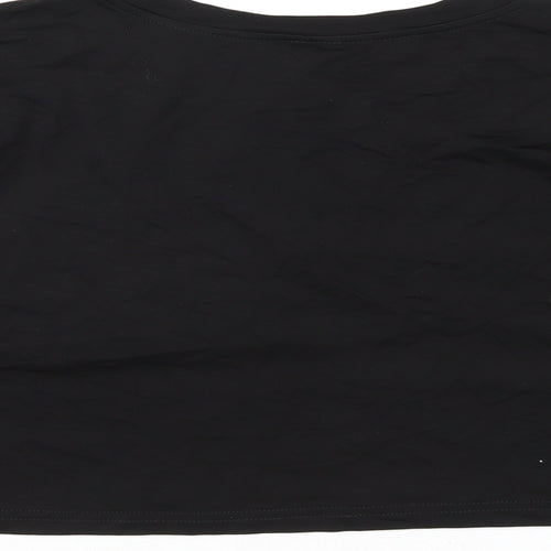 Timoteo Womens Black Modal Cropped T-Shirt Size S Round Neck