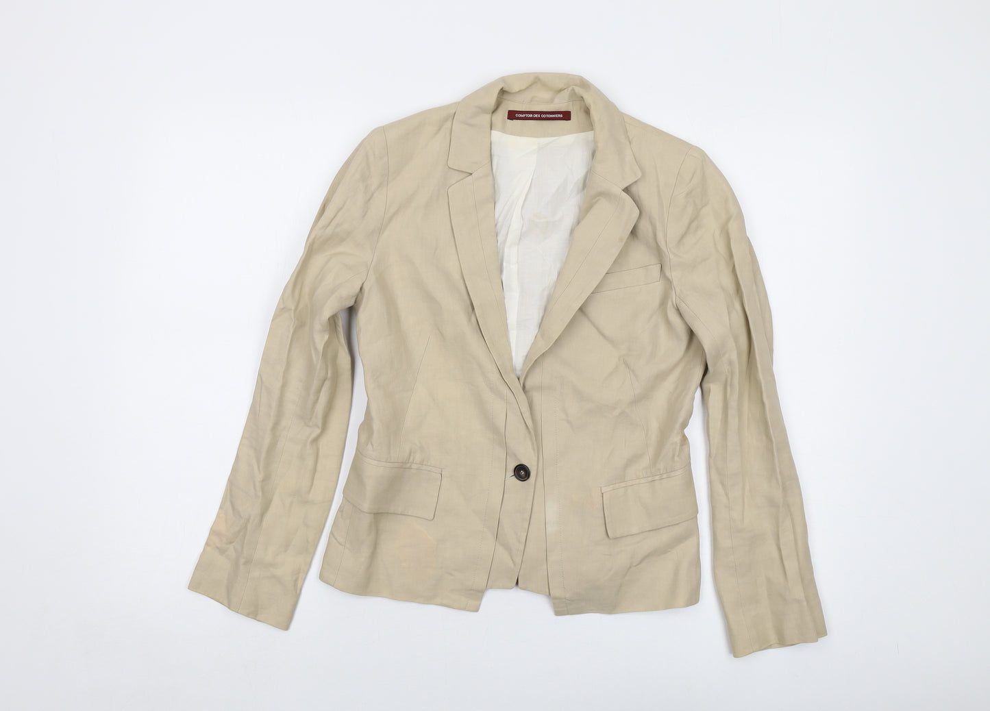 Comptoir des Cotonniers Womens Beige Jacket Size 6 Button