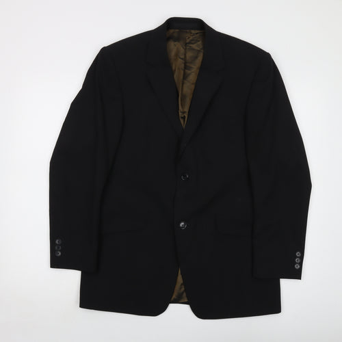 Jeff Banks Mens Black Wool Jacket Suit Jacket Size 38 Regular