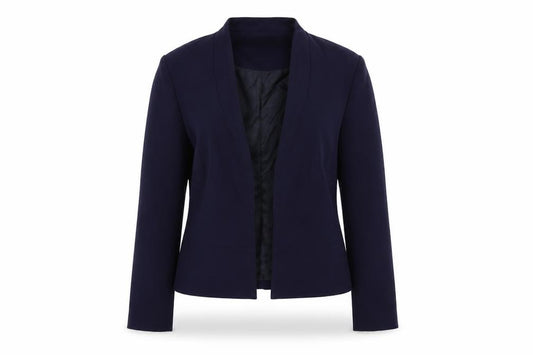 Front view of New Look women’s blue jacket, size UK 8