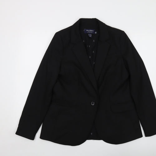 Lands' End Womens Black Jacket Size 14 Button