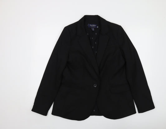 Lands' End Womens Black Jacket Size 14 Button