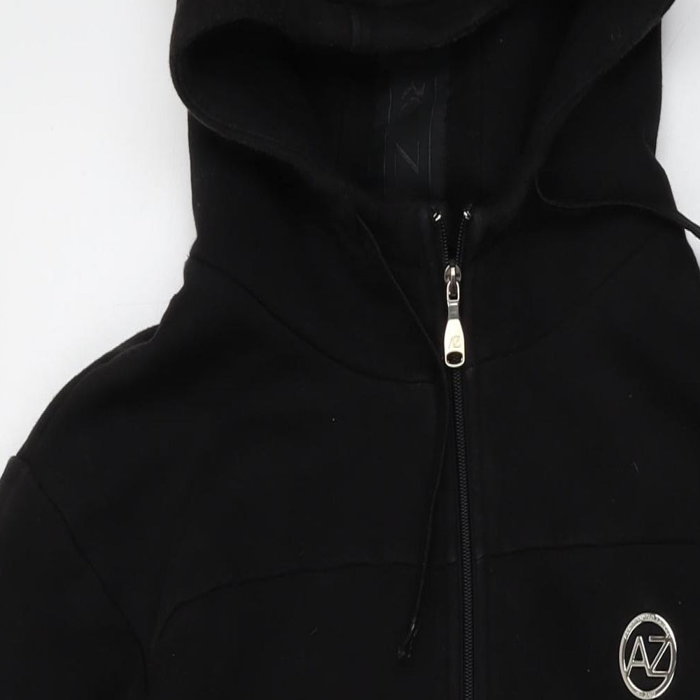 Alessandro Mens Black Polyester Full Zip Hoodie Size XL