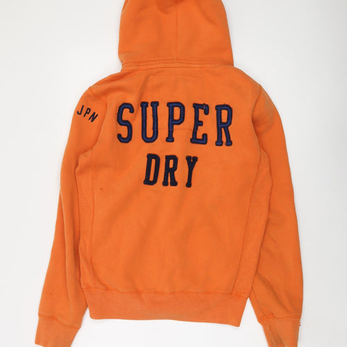 Superdry Womens Orange Cotton Full Zip Hoodie Size S Zip