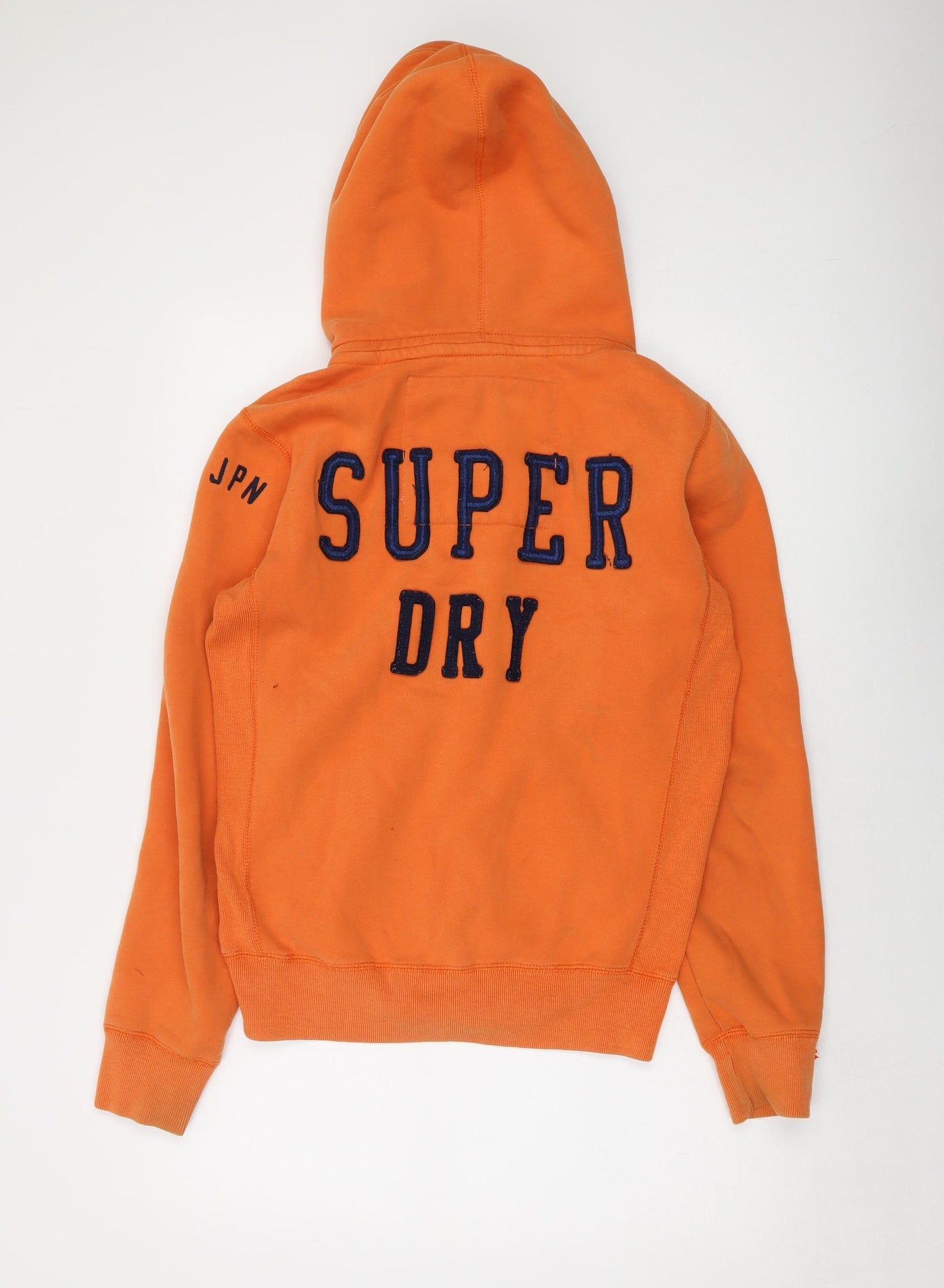 Superdry Womens Orange Cotton Full Zip Hoodie Size S Zip