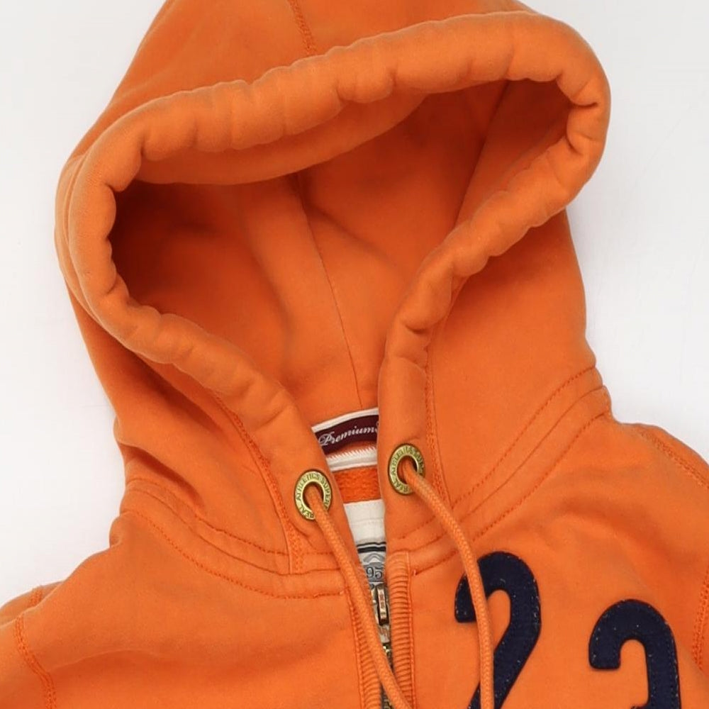 Superdry Womens Orange Cotton Full Zip Hoodie Size S Zip