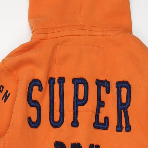 Superdry Womens Orange Cotton Full Zip Hoodie Size S Zip