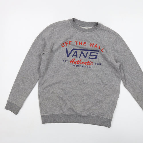 VANS Womens Grey Cotton Pullover Sweatshirt Size M Pullover