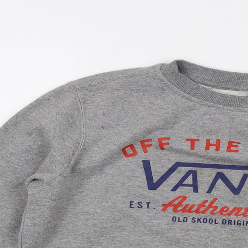 VANS Womens Grey Cotton Pullover Sweatshirt Size M Pullover