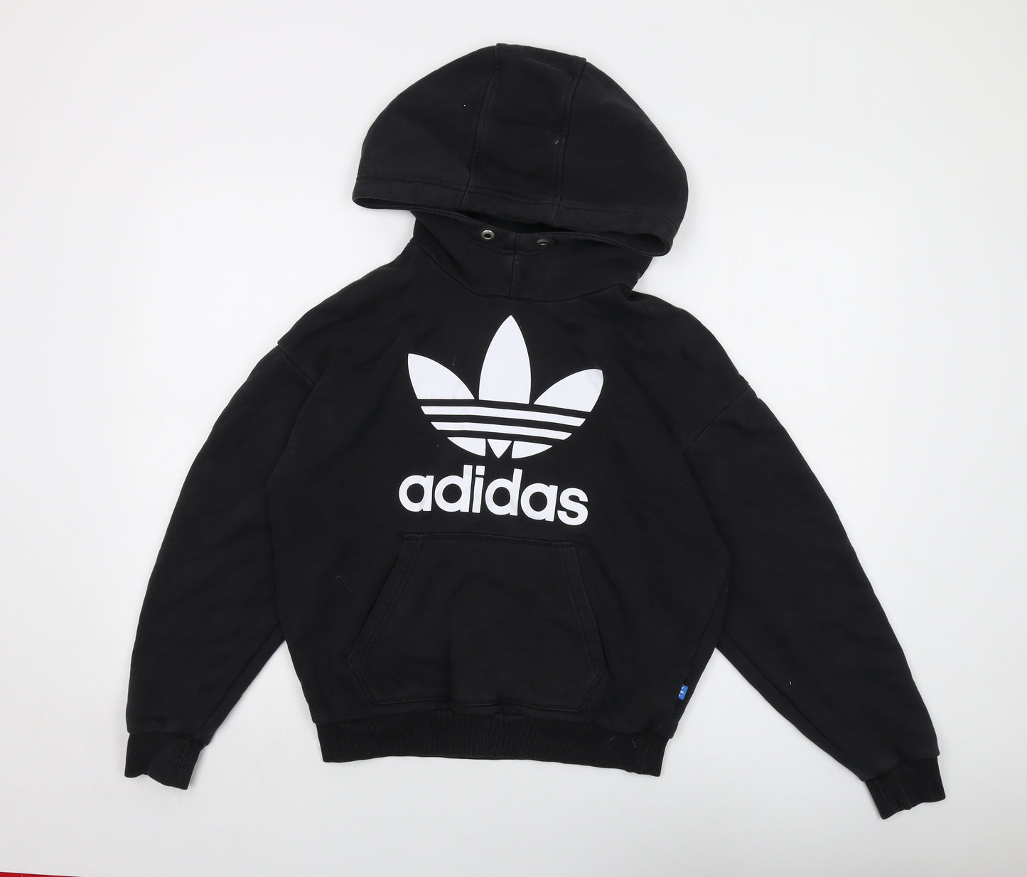 adidas Womens Black Cotton Pullover Hoodie Size 6 Pullover