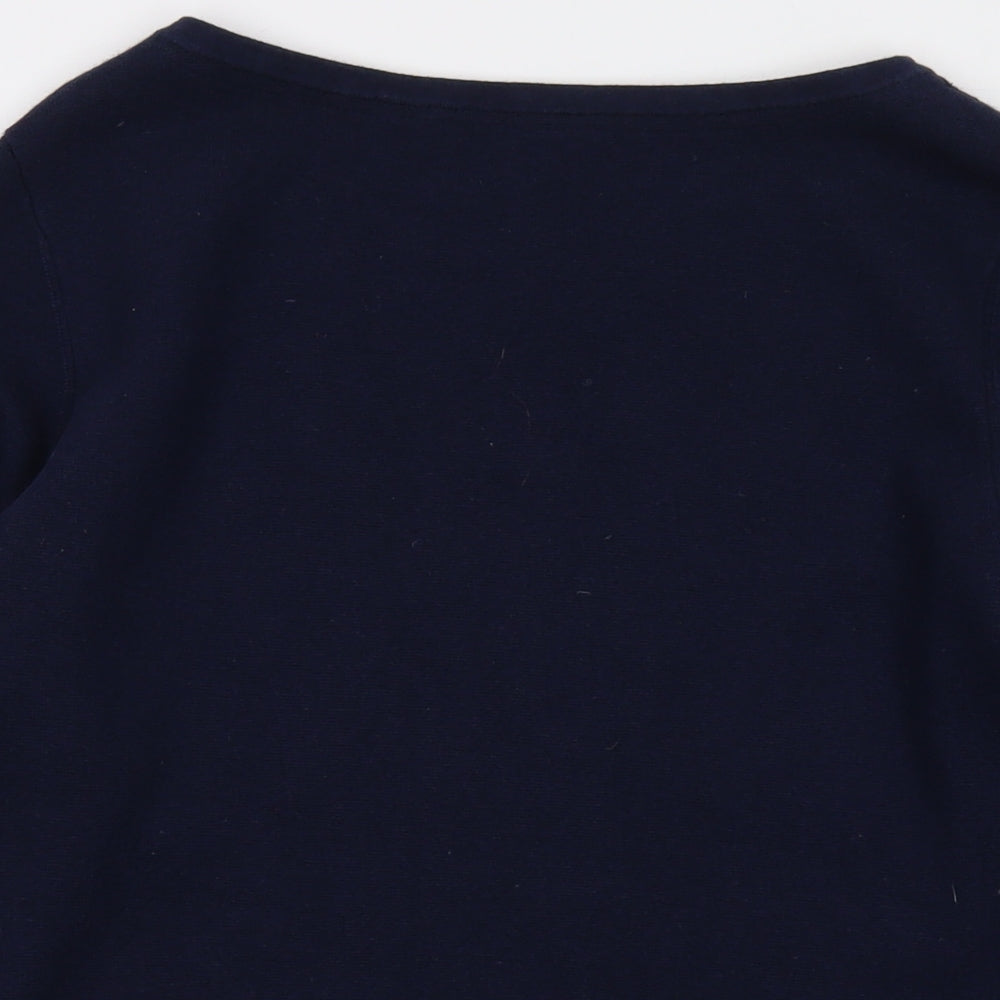 Crew Clothing Womens Blue Round Neck Cotton Pullover Jumper Size 14