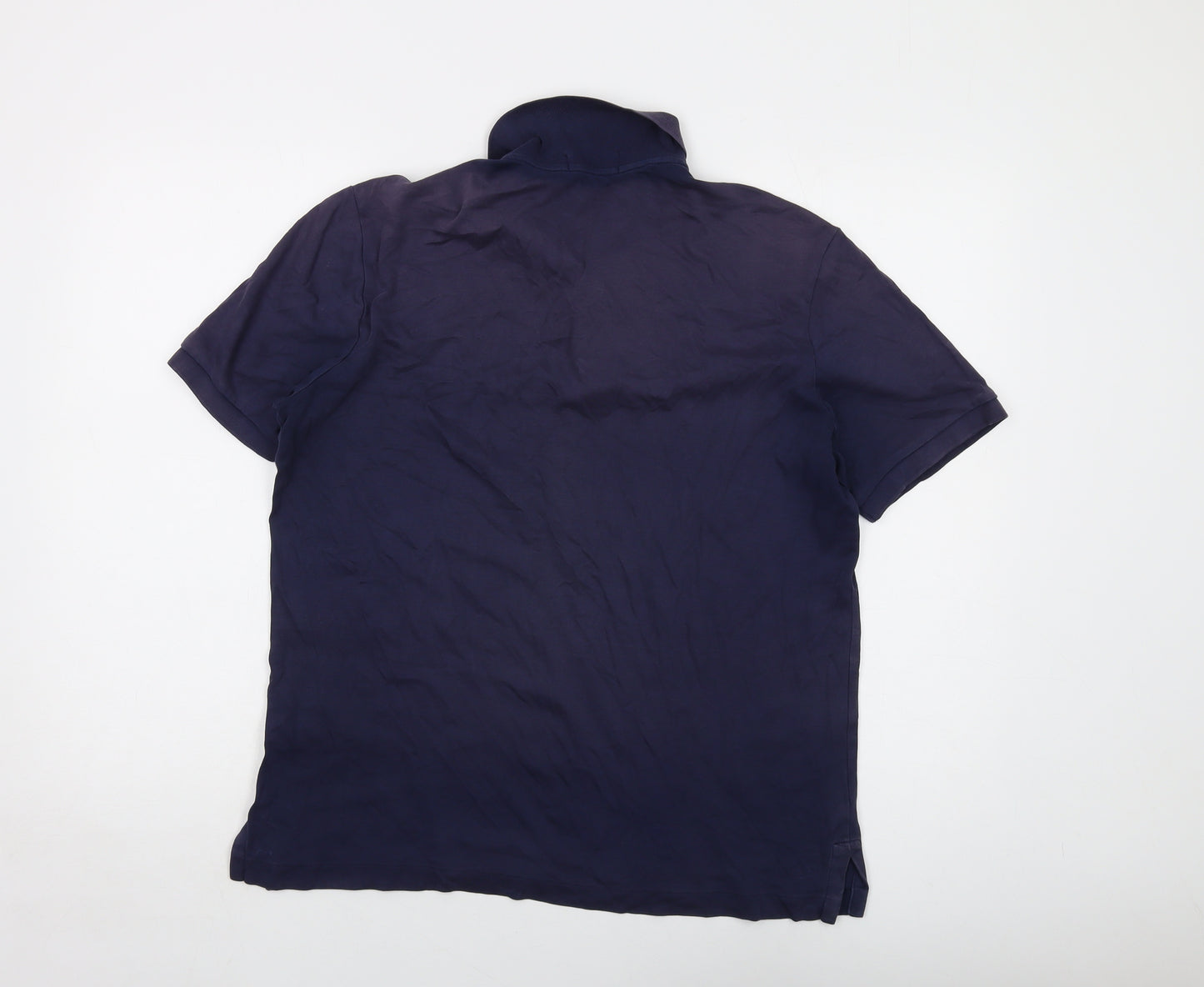 Polo Ralph Lauren Mens Blue Cotton Polo Size M Collared Button