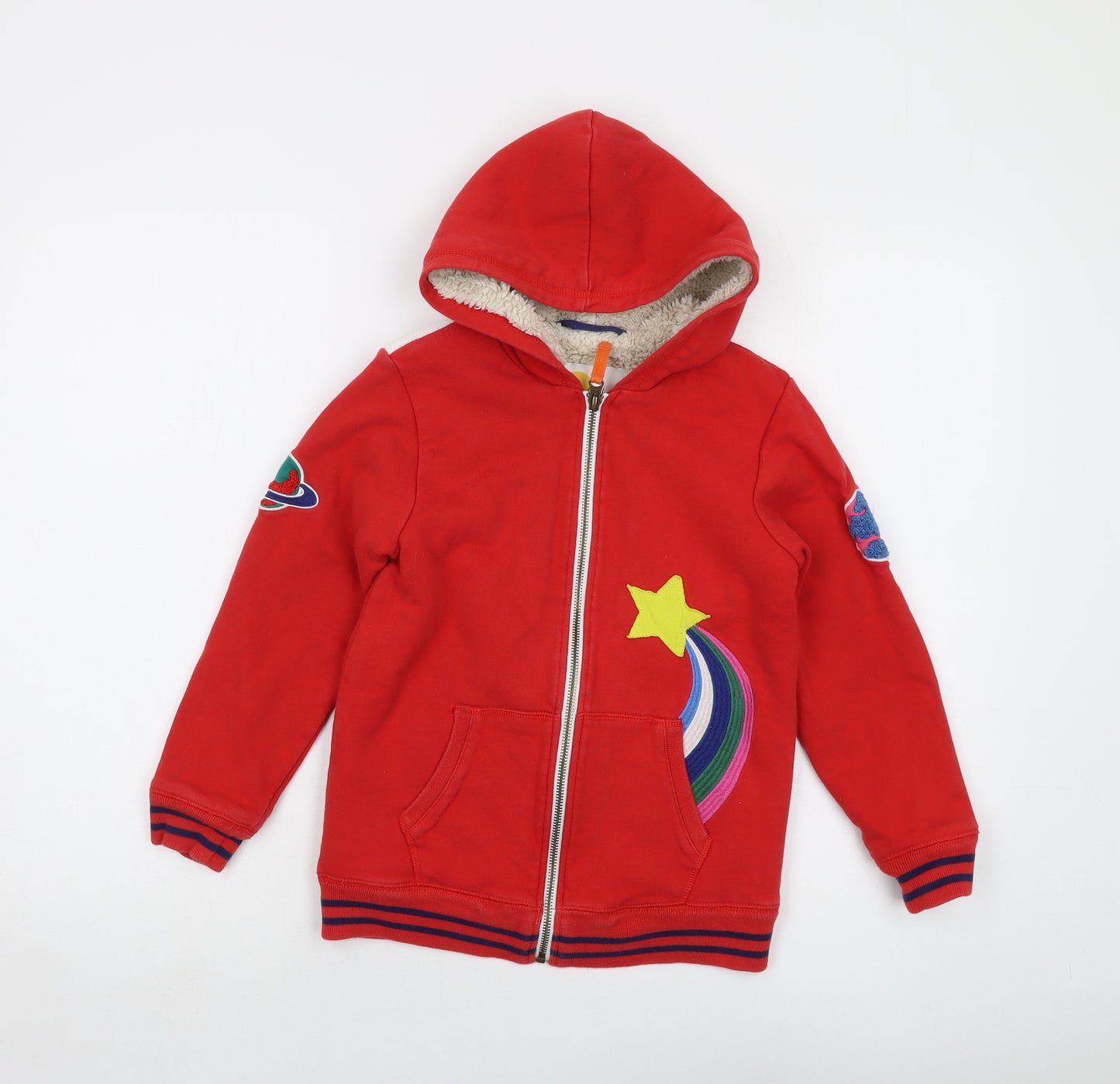 Boden Boys Red Cotton Full Zip Hoodie Size 8-9 Years Zip