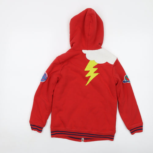 Boden Boys Red Cotton Full Zip Hoodie Size 8-9 Years Zip