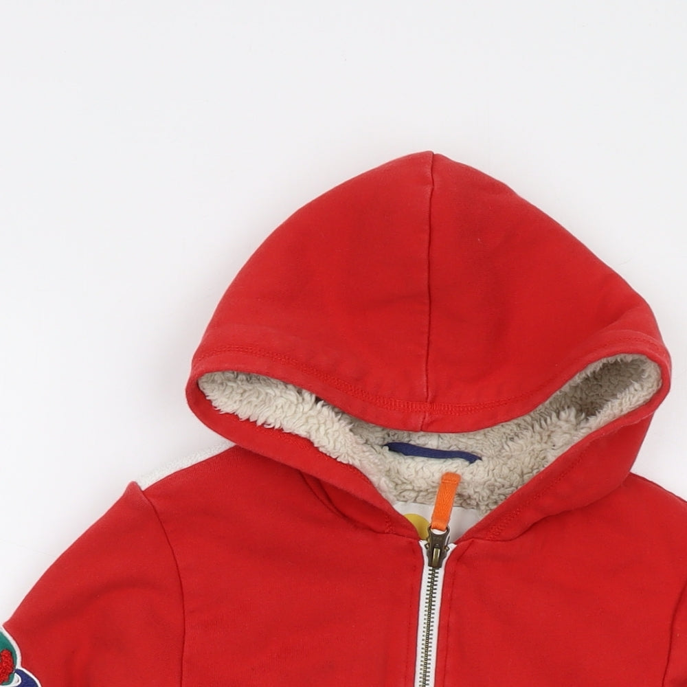 Boden Boys Red Cotton Full Zip Hoodie Size 8-9 Years Zip