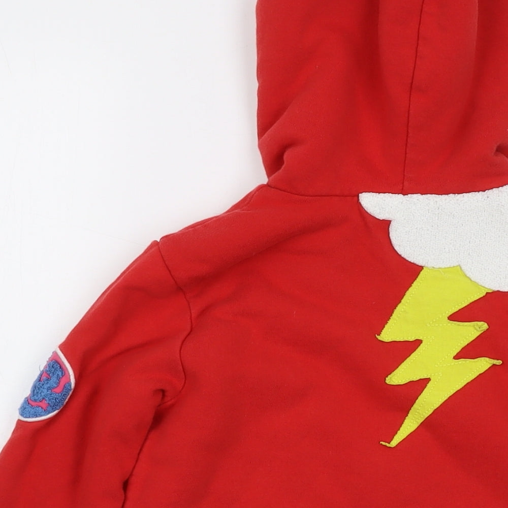 Boden Boys Red Cotton Full Zip Hoodie Size 8-9 Years Zip