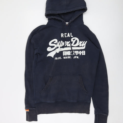 Superdry Mens Blue Cotton Pullover Hoodie Size S